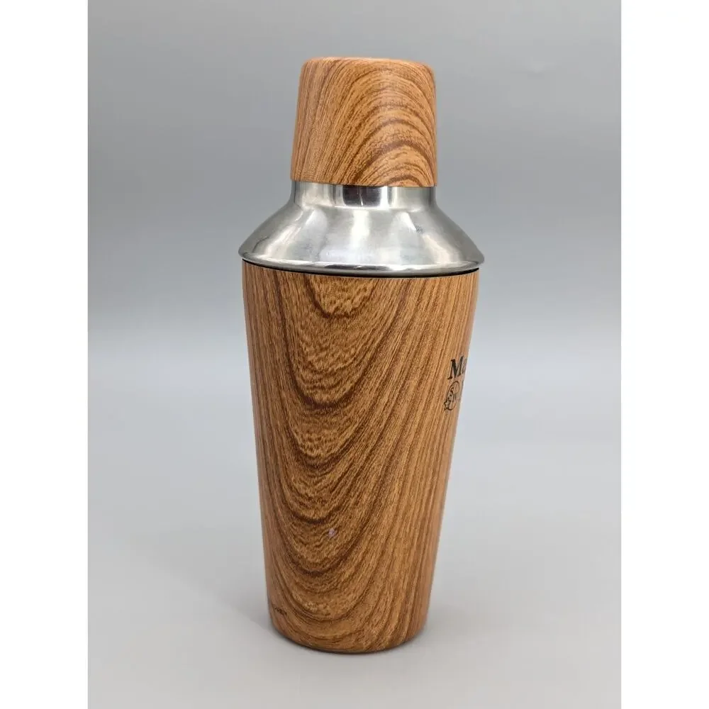 Makers Mark Bourbon Faux Wood Grain Stainless Steel Cocktail Shaker